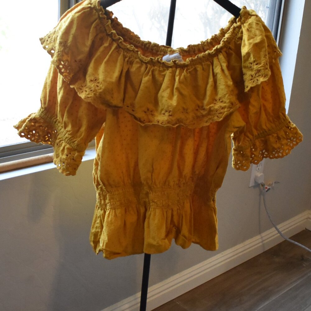 Flouncy Yellow Top Blouse